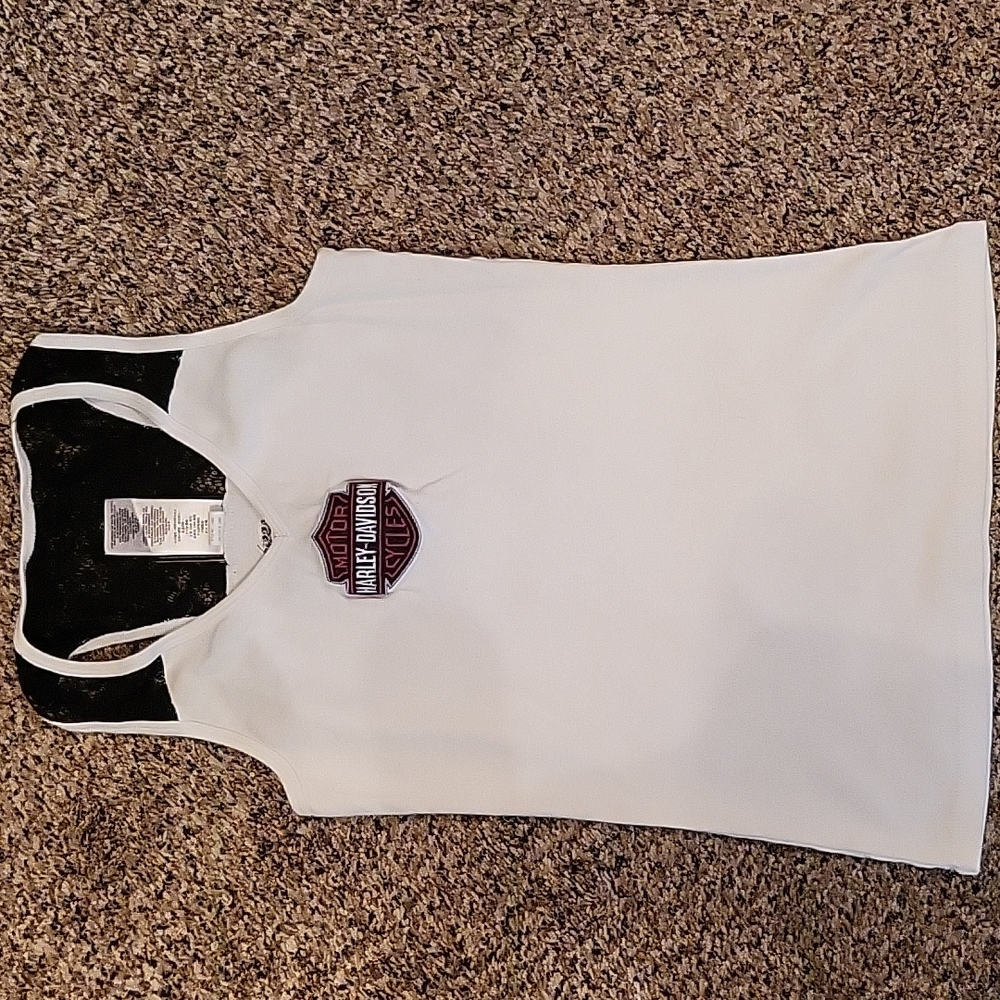 Harley Davidson Lace inlay vintage top